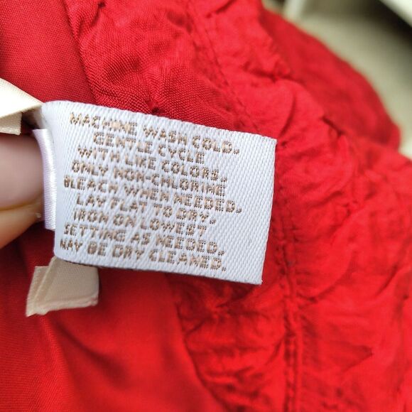 Chico's size 2 (US M) jacket red shirred textured - Picture 10 of 12